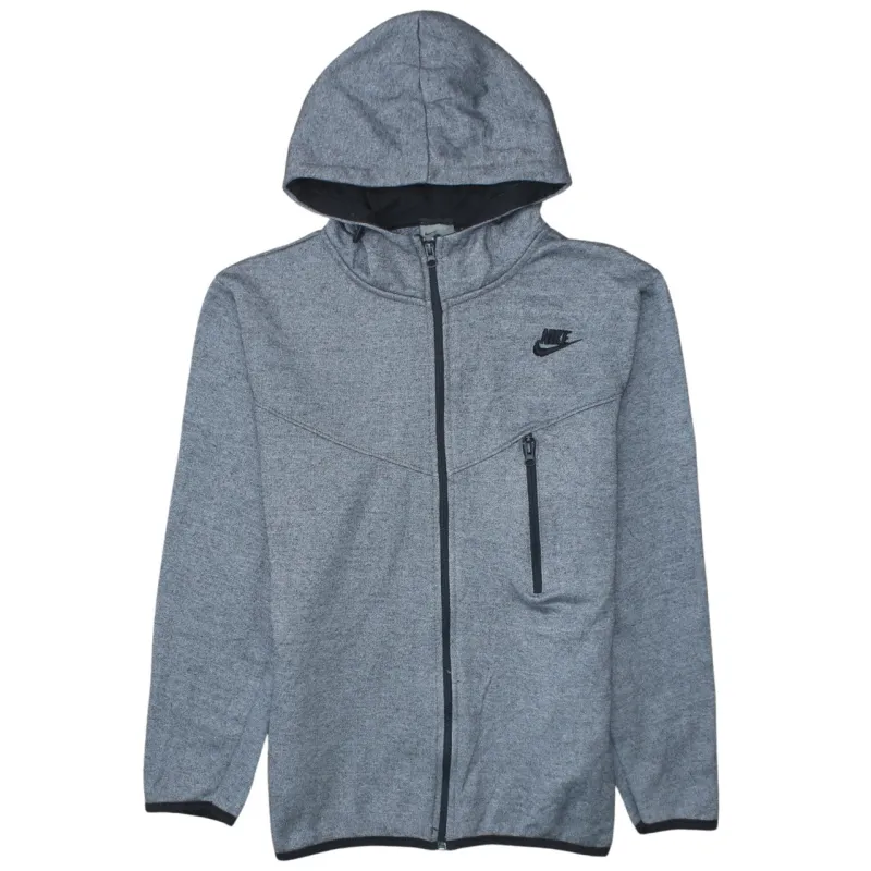 Nike Grey Full Zip Hoodie Men's Small Embroidered Swoosh Chest Zip Pocket Jacket sold by Vintage Club