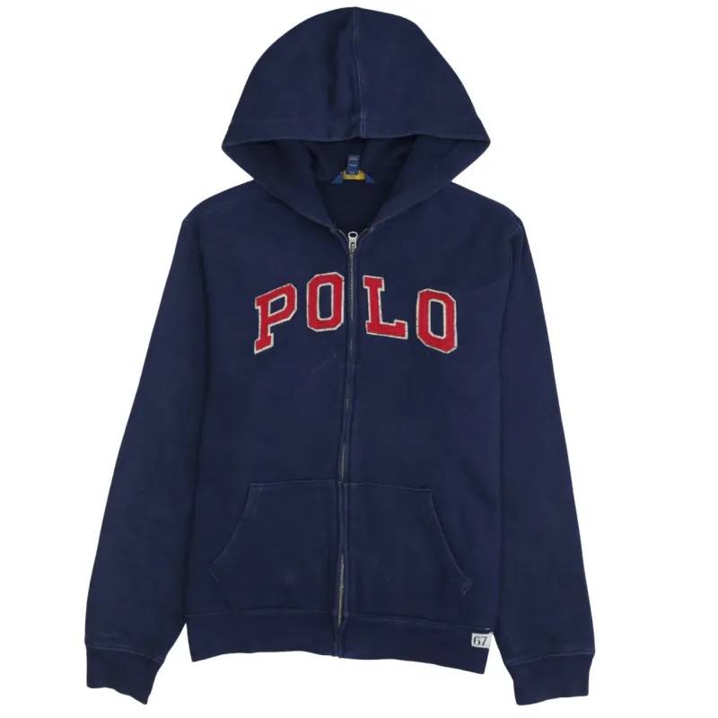 Polo Ralph Lauren Navy Blue Hoodie Women’s XLarge Embroidered Polo Logo Full Zip Sweatshirt sold by Vintage Club
