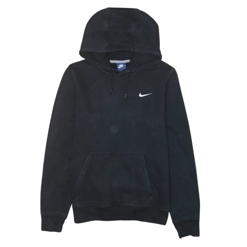 Nike Black Hoodie Men’s Medium Embroidered Swoosh Front Pocket Pullover Sweatshirt sold by Vintage Club