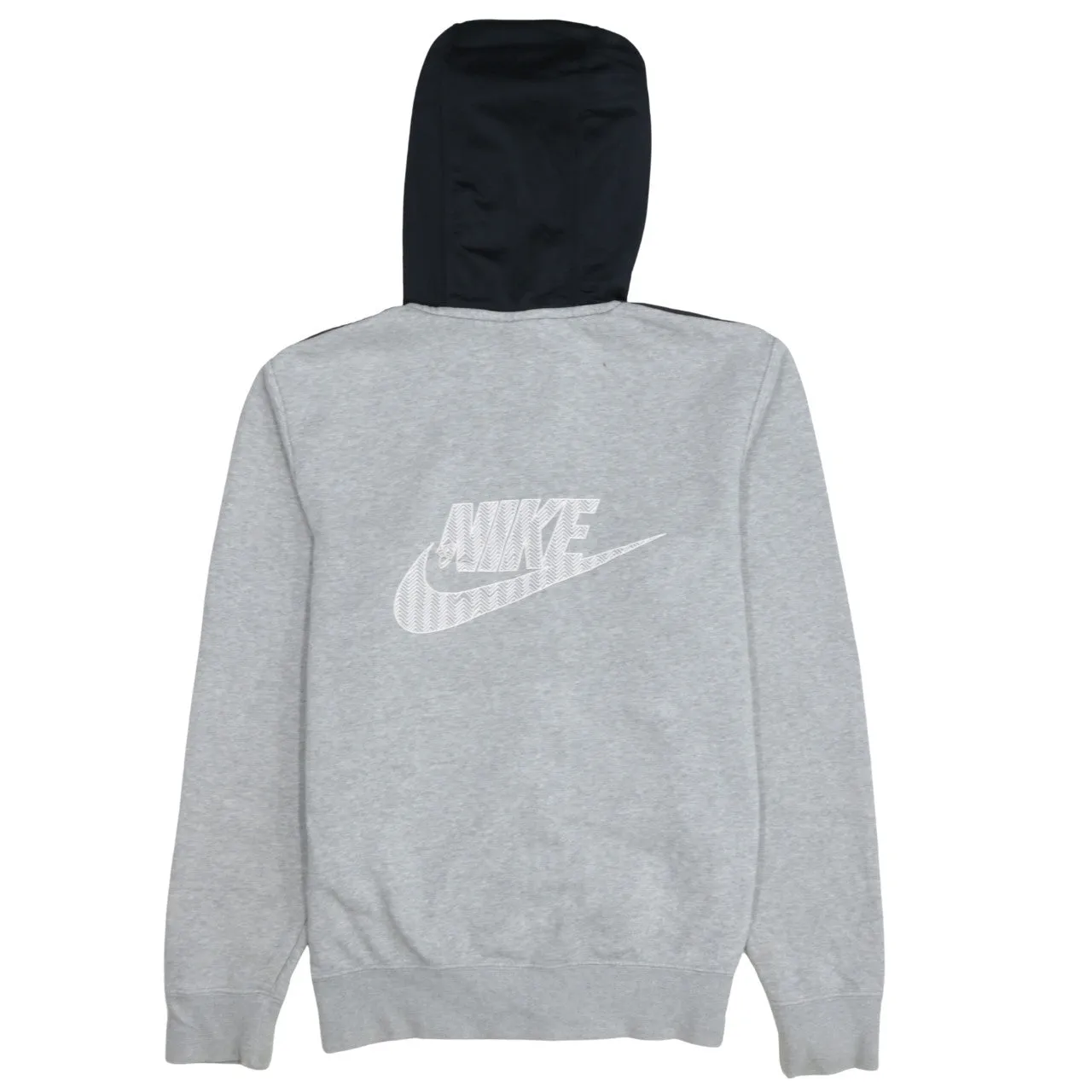 Nike Grey Colour Block Hoodie Men's XSmall Printed Logo Full Zip Sweatshirt sold by Vintage Club product image thumbnail 2