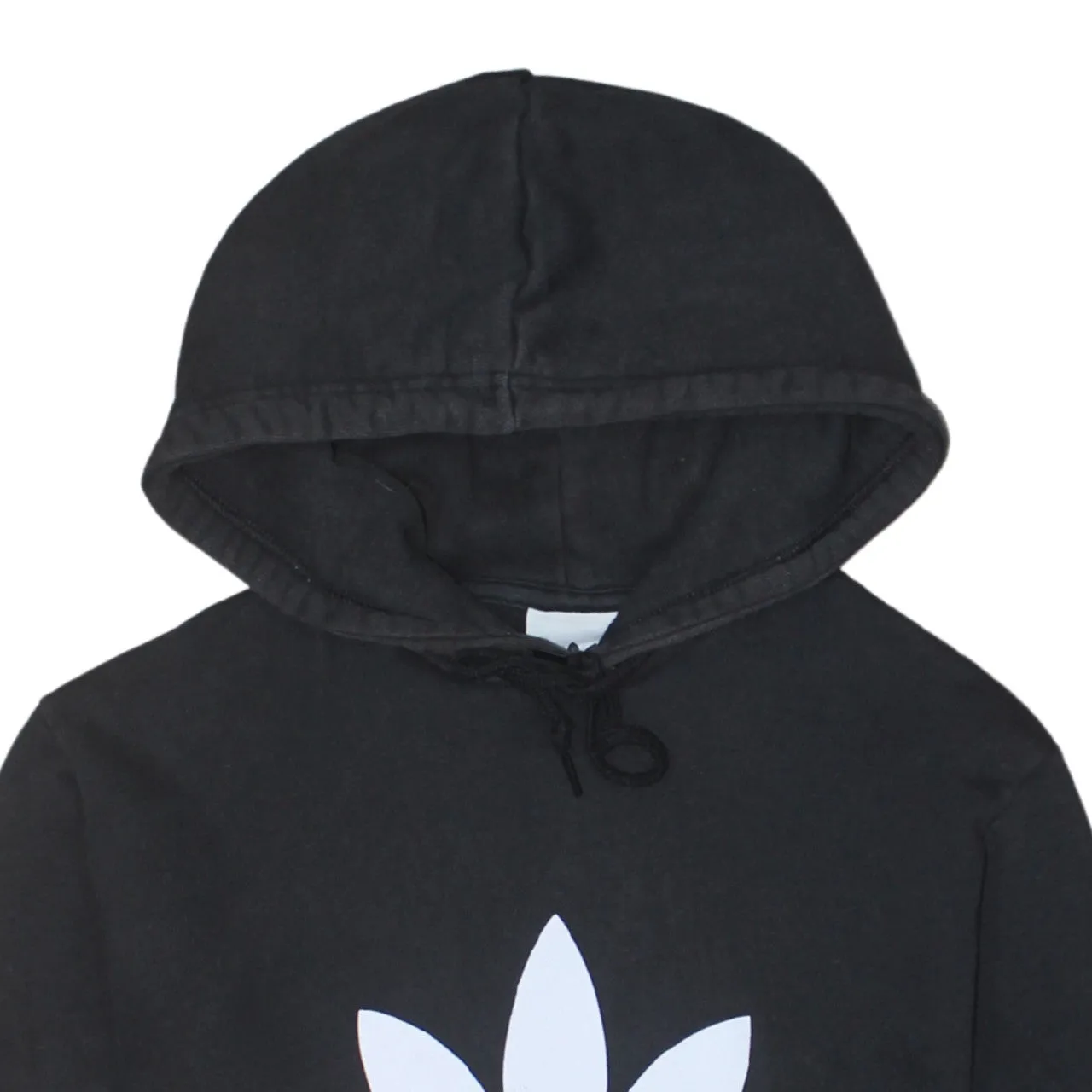 Adidas Black Hoodie Men's Medium Trefoil Printed Logo Front Pocket Pullover Sweatshirt sold by Vintage Club product image thumbnail 3