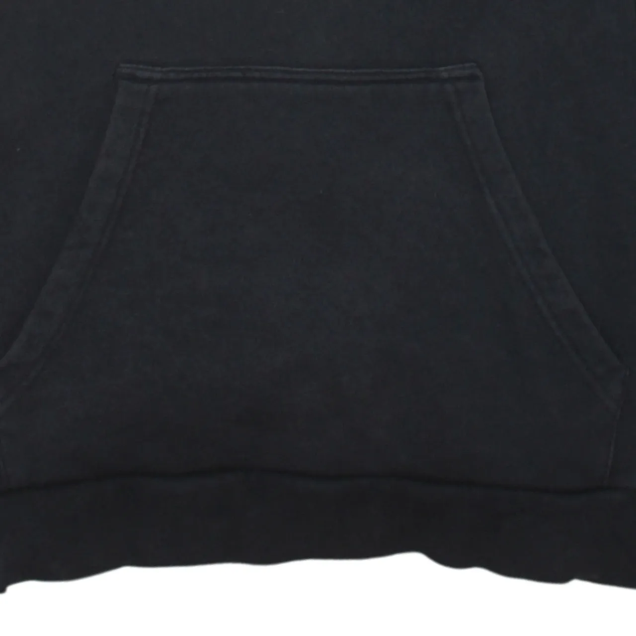 Adidas Black Hoodie Men's Medium Trefoil Printed Logo Front Pocket Pullover Sweatshirt sold by Vintage Club product image thumbnail 4