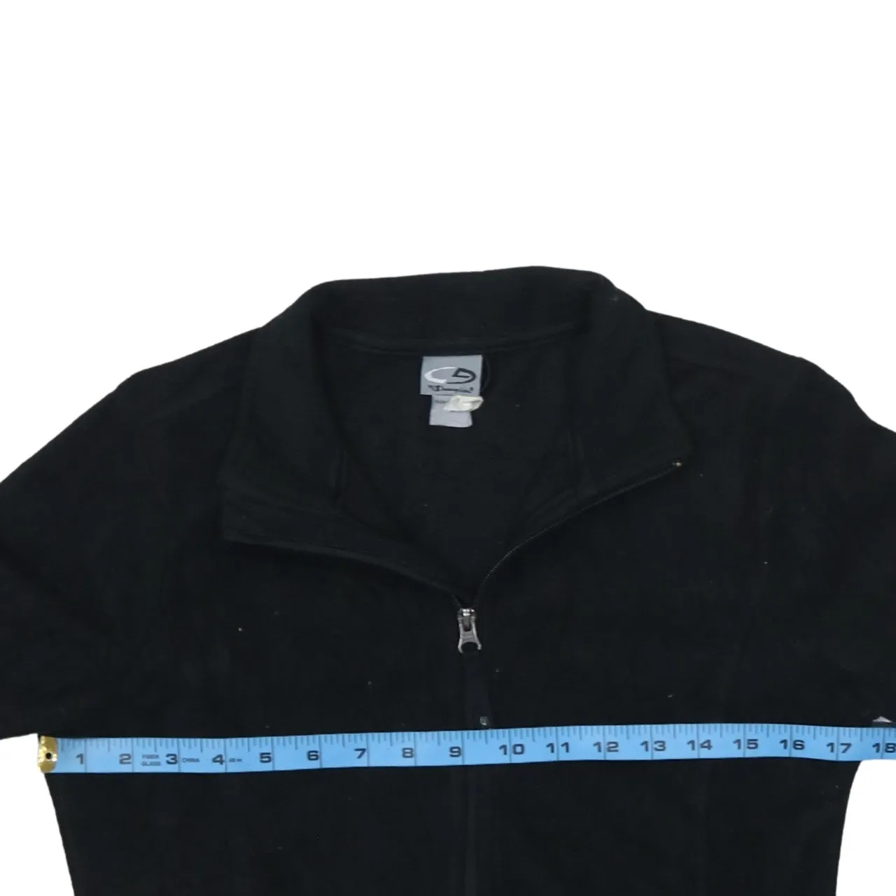 Champion Black Fleece Jacket Men’s Small Full Zip Stand Collar Zip Pockets Outerwear sold by Vintage Club product image thumbnail 5