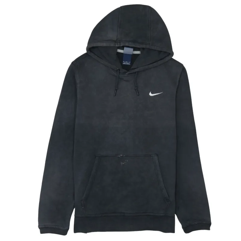 Nike Faded Black Hoodie Men’s Medium Embroidered Swoosh Front Pocket Pullover Sweatshirt made by Nike
