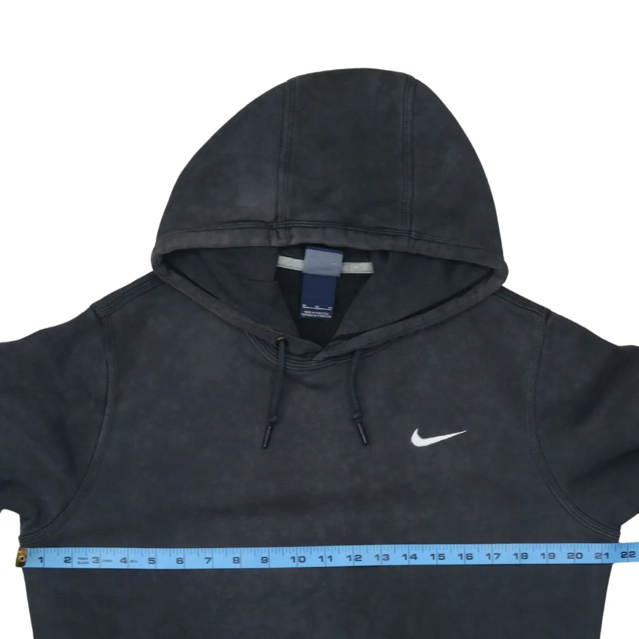Nike Faded Black Hoodie Men’s Medium Embroidered Swoosh Front Pocket Pullover Sweatshirt sold by Vintage Club product image thumbnail 5