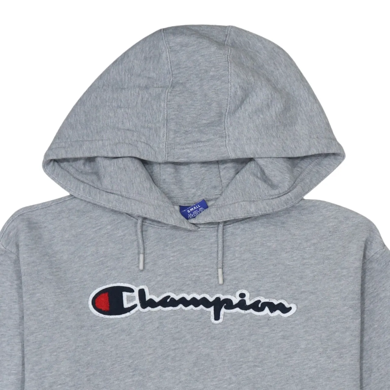 Champion Grey Hoodie Women's Small Cropped Embroidered Logo Drawstring Hood Fleece Pullover sold by Vintage Club product image thumbnail 3