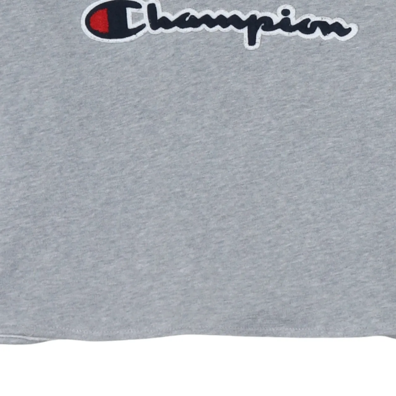 Champion Grey Hoodie Women's Small Cropped Embroidered Logo Drawstring Hood Fleece Pullover sold by Vintage Club product image thumbnail 4