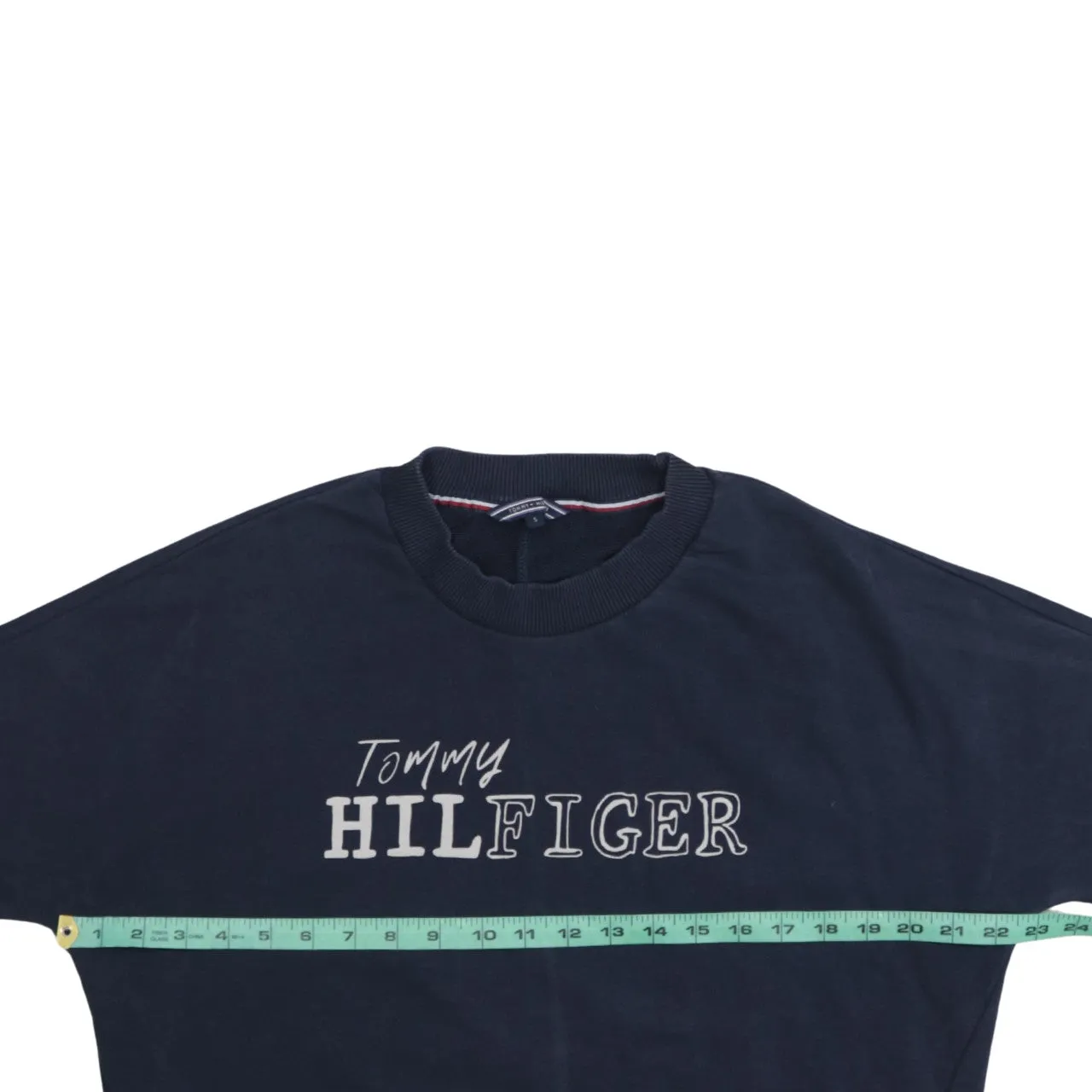 Tommy Hilfiger Navy Blue Sweatshirt Men's Small Embroidered Logo Crewneck Pullover Top sold by Vintage Club product image thumbnail 5