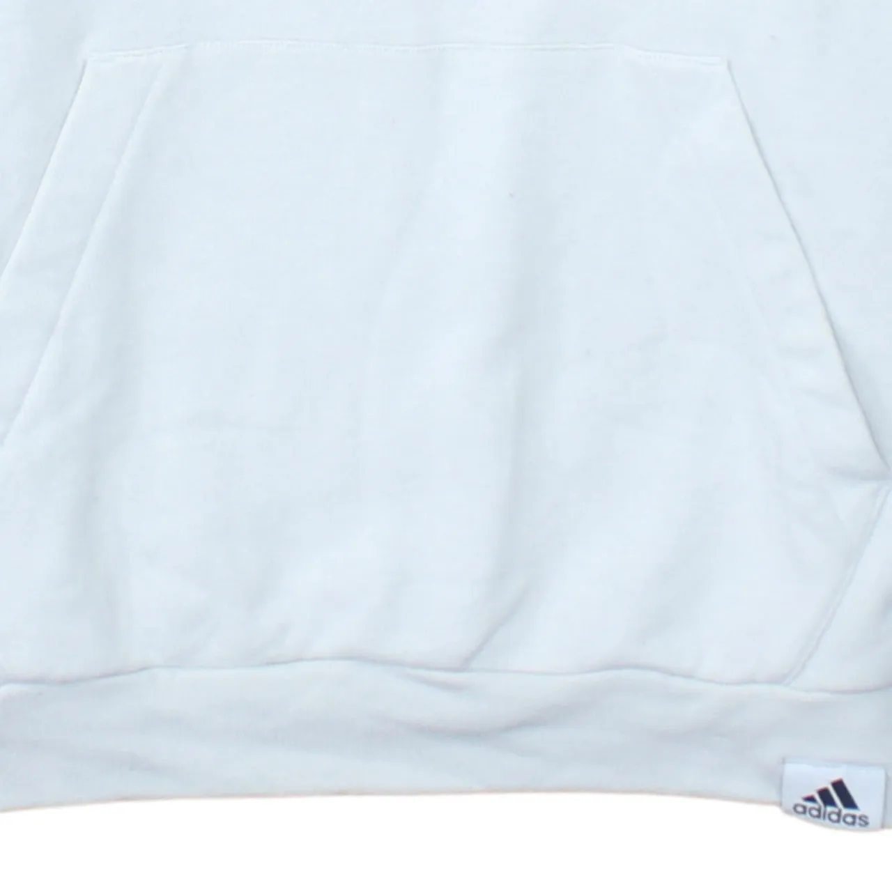 Adidas White Hoodie Men's Small Embossed Logo Front Pocket Pullover Sweatshirt sold by Vintage Club product image thumbnail 4