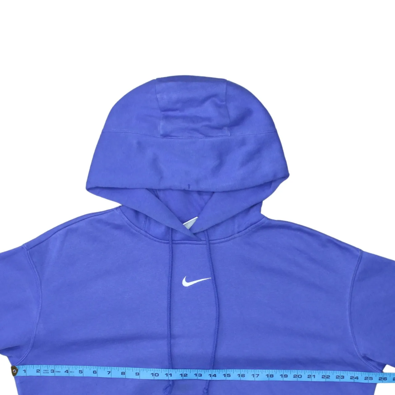 Nike 90's Center Middle Swoosh Pullover Hoodie Small Blue sold by Vintage Club product image thumbnail 5
