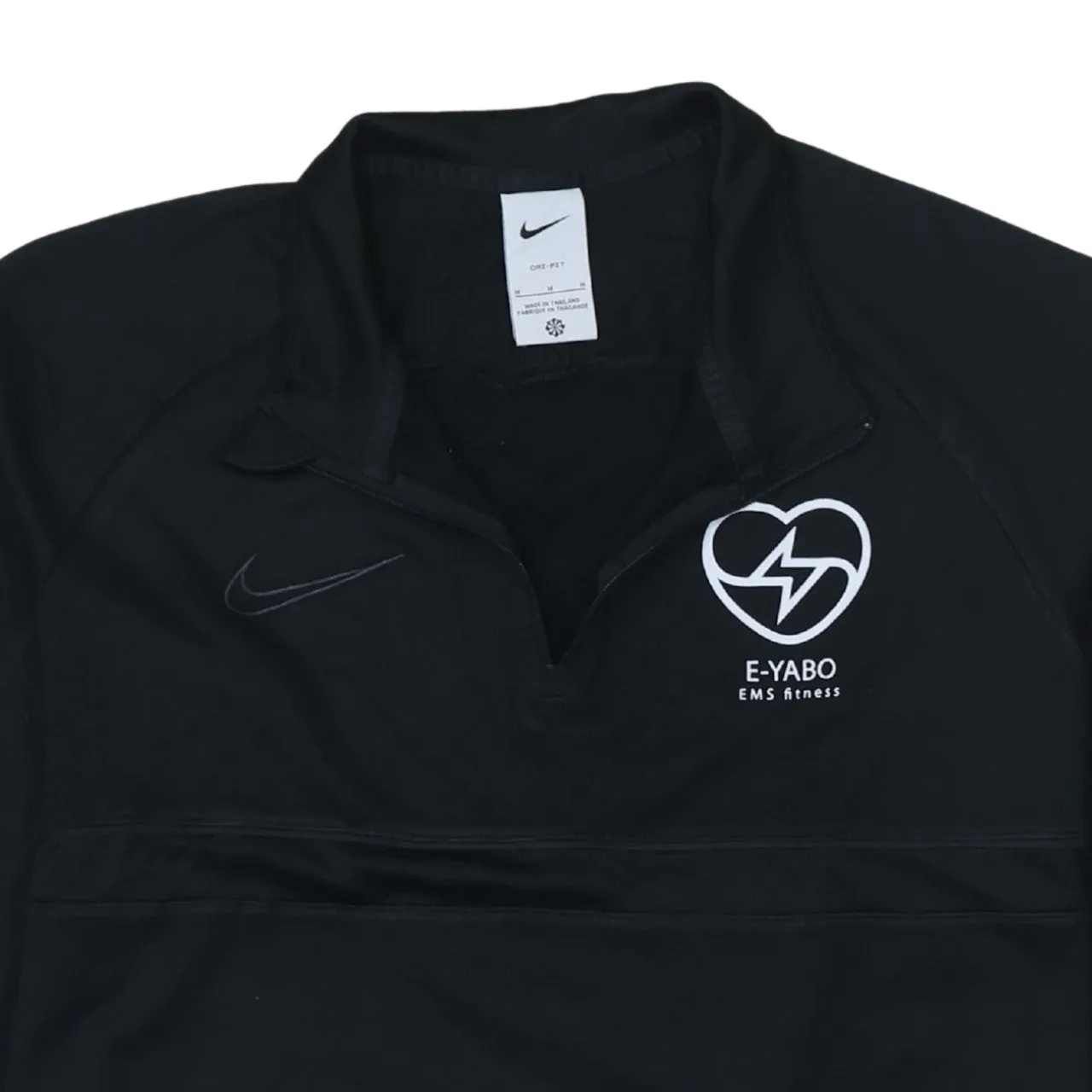 Nike Black Quarter Zip Top Men's Medium Printed E-Yabo Logo Training Sweatshirt Pullover sold by Vintage Club product image thumbnail 3