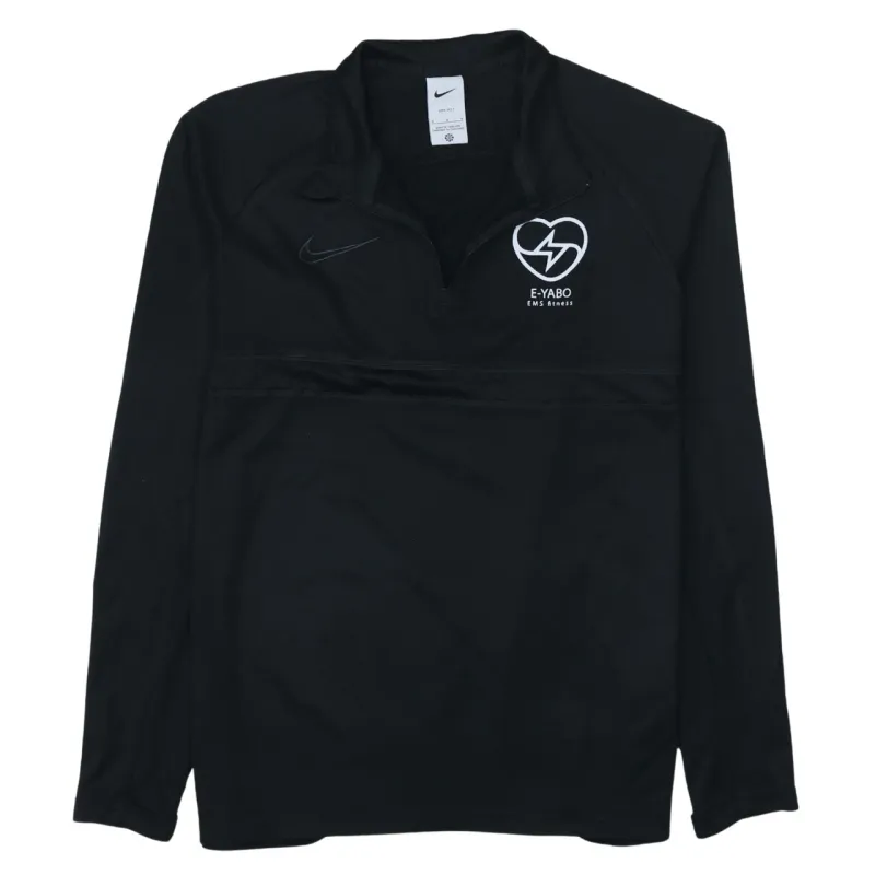 Nike Black Quarter Zip Top Men's Medium Printed E-Yabo Logo Training Sweatshirt Pullover made by Nike