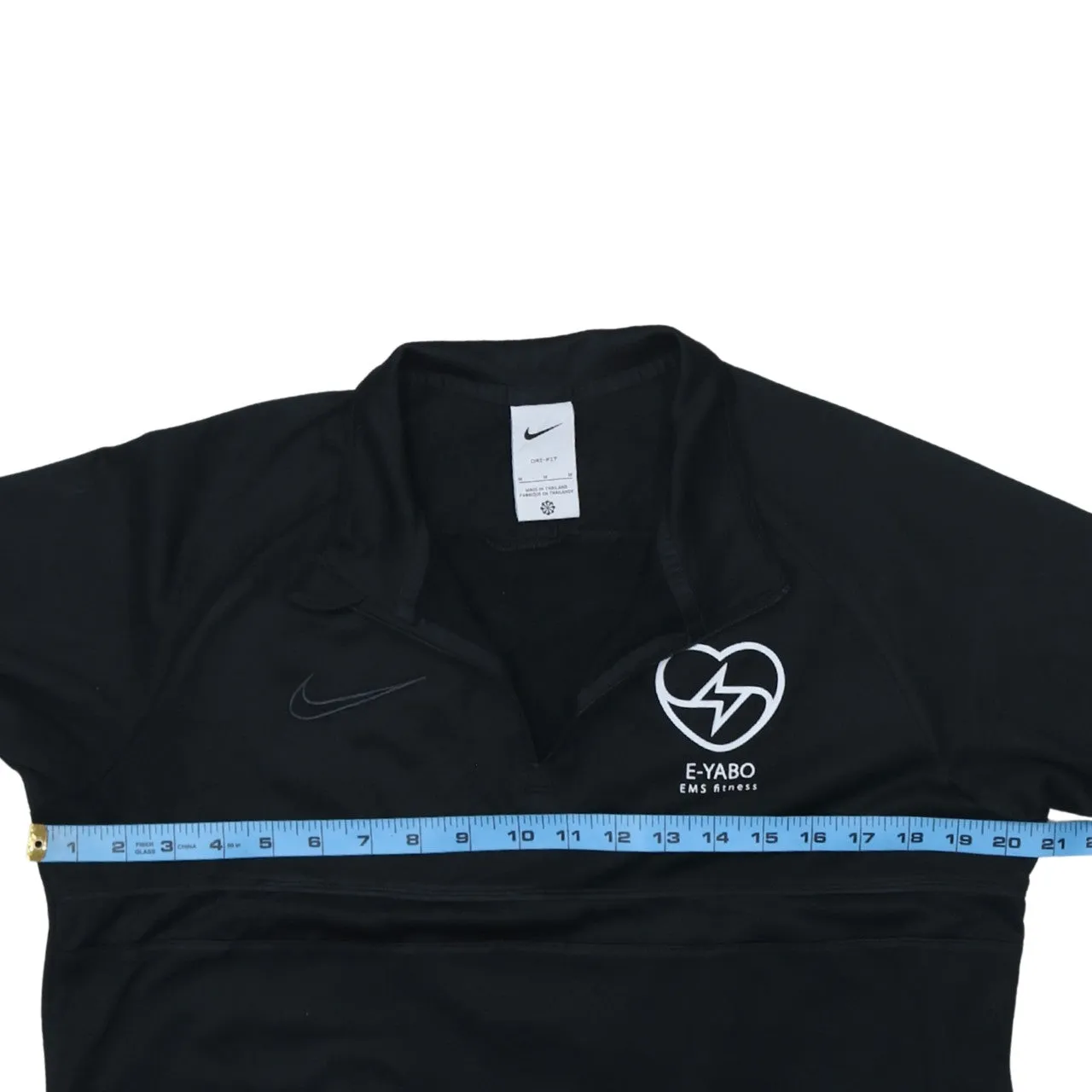 Nike Black Quarter Zip Top Men's Medium Printed E-Yabo Logo Training Sweatshirt Pullover sold by Vintage Club product image thumbnail 5