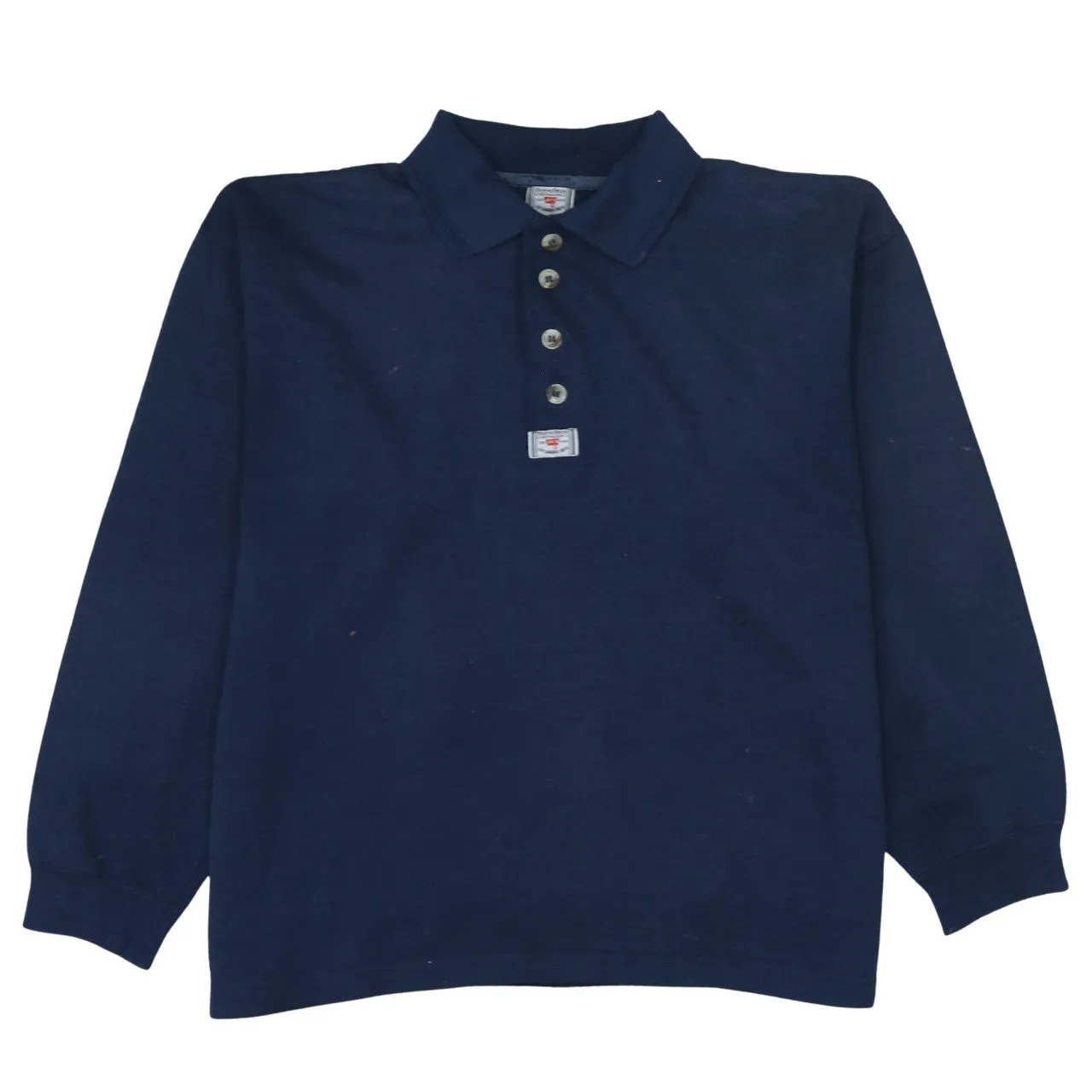 Levi's Navy Blue Long Sleeve Polo Shirt Men's Medium Embroidered Logo Button Front Top sold by Vintage Club