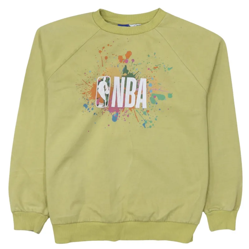 NBA Light Yellow Sweatshirt Men's Medium Printed Logo Raglan Sleeve Crewneck Pullover Top sold by Vintage Club