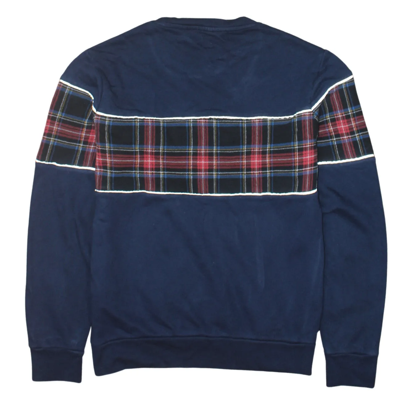 Levi's Navy Blue Sweatshirt Men's Small Tartan Panel Large Printed Logo Pullover Top sold by Vintage Club product image thumbnail 2