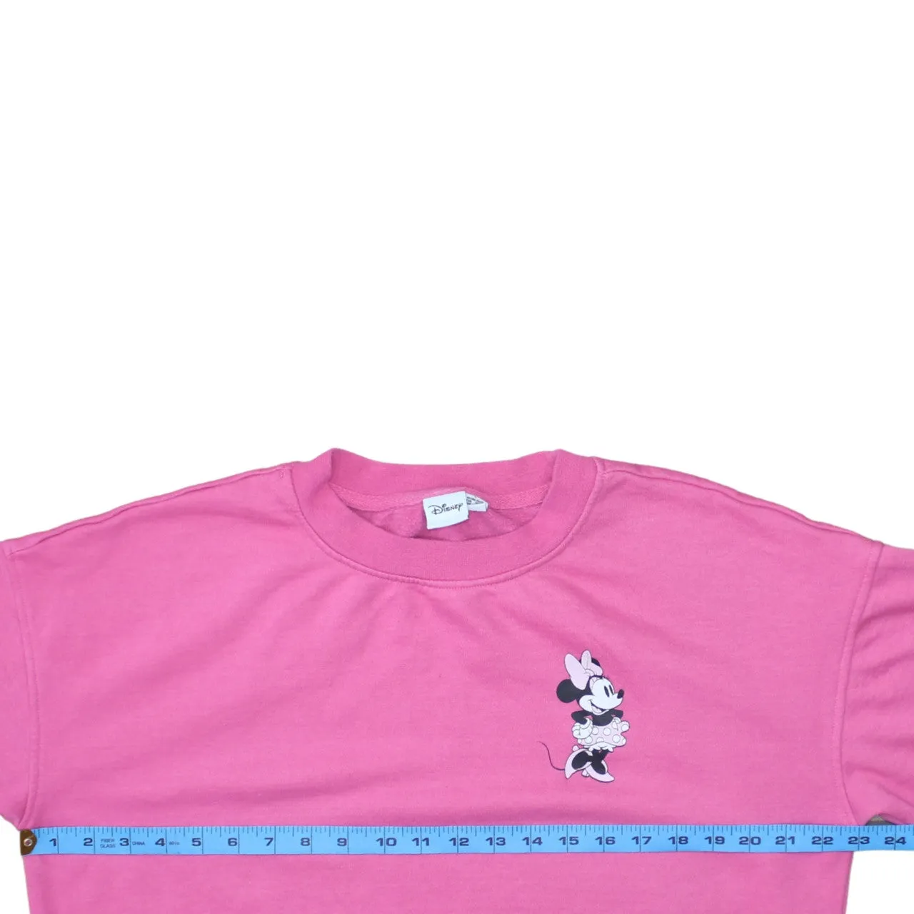 Disney Pink Sweatshirt Women's Small Minnie Mouse Printed Logo Crewneck Pullover Top sold by Vintage Club product image thumbnail 5