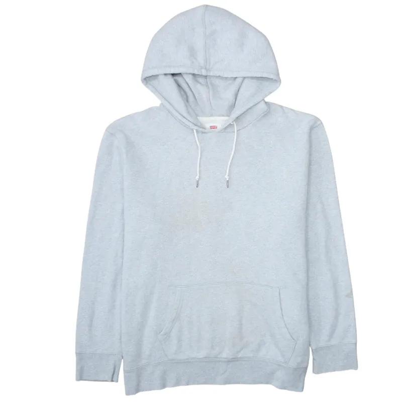 Levi's Light Grey Hoodie Men's XLarge Drawstring Hood Front Pocket Pullover Sweatshirt sold by Vintage Club