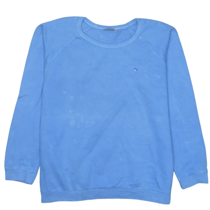 Carhartt Light Blue Sweatshirt Men's Small Embroidered C Logo Crewneck Pullover Jumper made by Carhartt