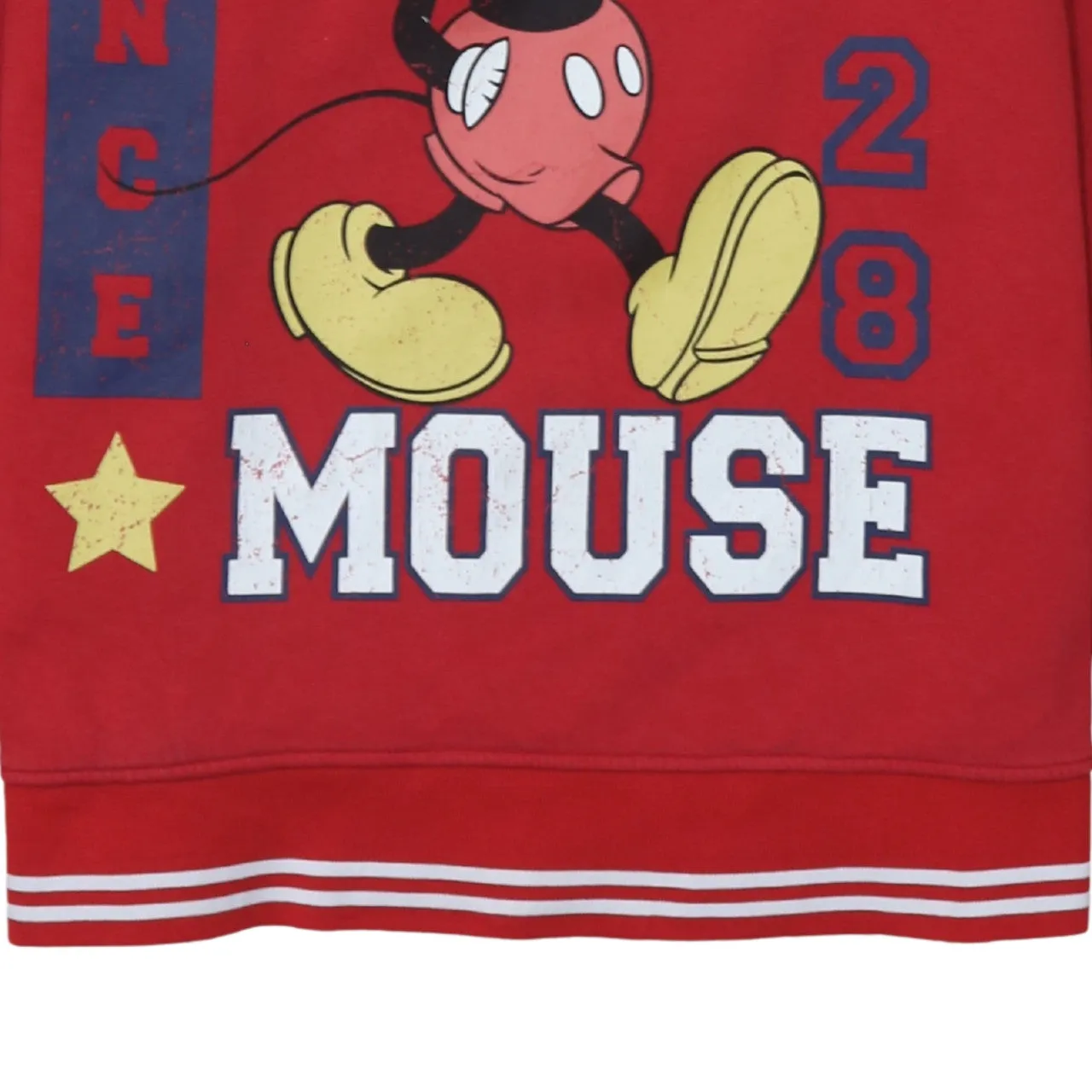 Disney Red Sweatshirt Women’s XLarge Mickey Mouse Printed Graphic Striped Trim Pullover Top sold by Vintage Club product image thumbnail 4