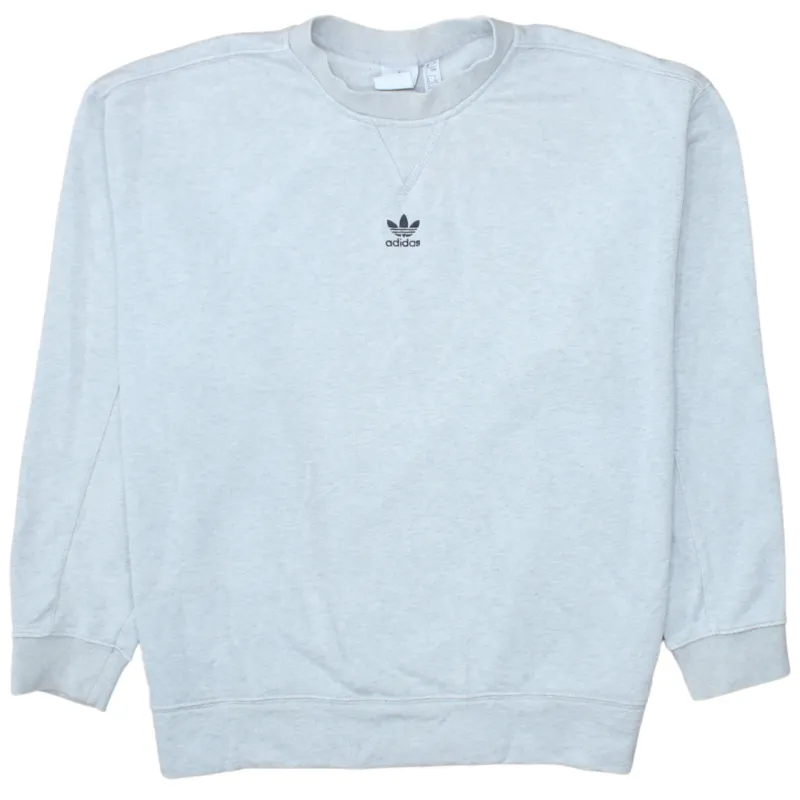 Adidas Light Grey Sweatshirt Women's XLarge Printed Trefoil Logo Crewneck Pullover Jumper sold by Vintage Club