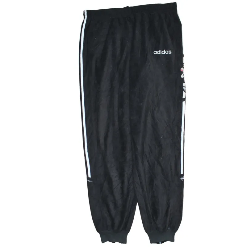 Adidas Black Joggers Men’s Medium Embroidered Logo Three Stripe Cuffed Sweatpants made by Adidas