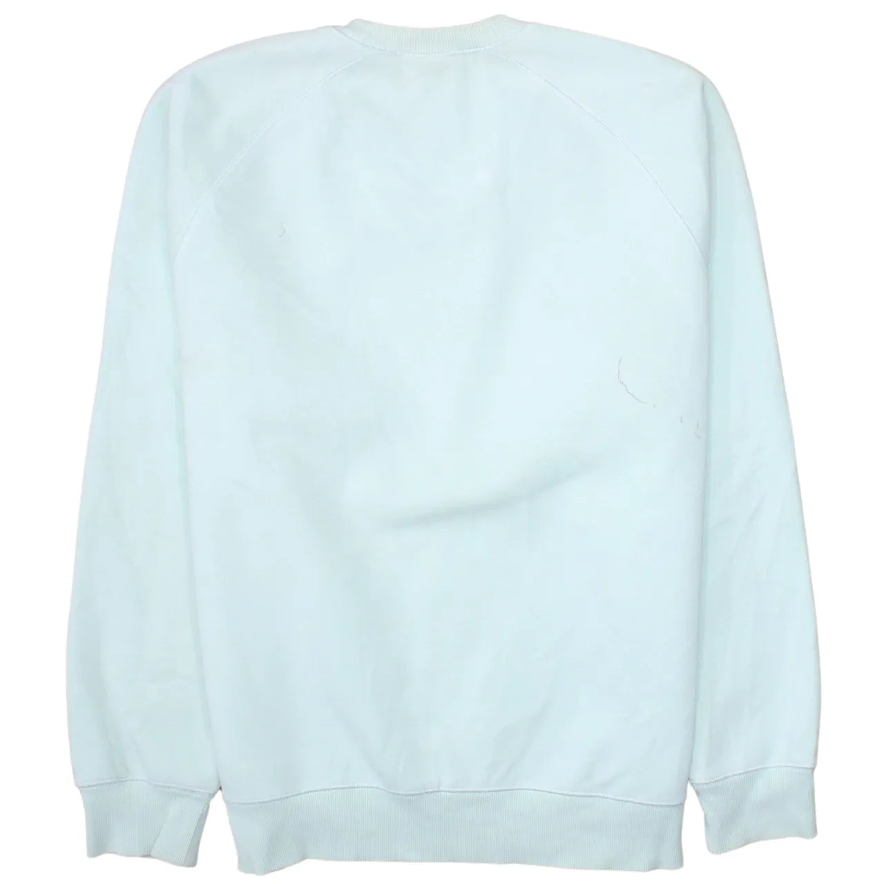 Carhartt Pale Blue Sweatshirt Men's Large Embroidered Sleeve Logo Raglan Crewneck Pullover sold by Vintage Club product image thumbnail 2