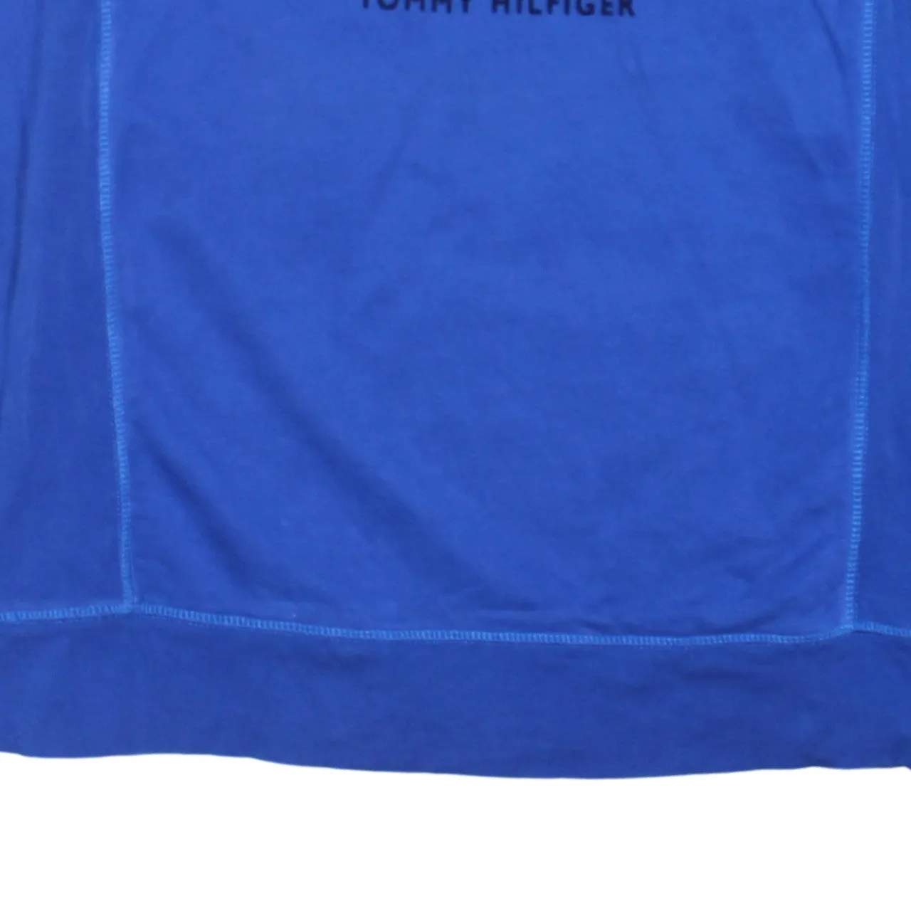 Tommy Hilfiger Royal Blue Sweatshirt Women's Large Embroidered TH Logo Crewneck Pullover Top sold by Vintage Club product image thumbnail 4