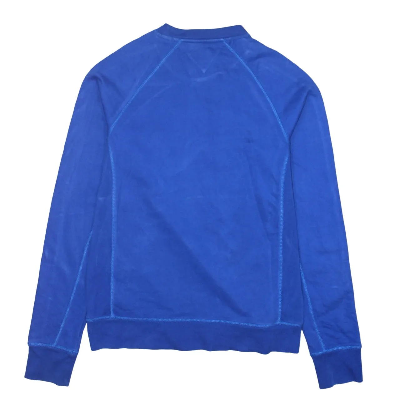 Tommy Hilfiger Royal Blue Sweatshirt Women's Large Embroidered TH Logo Crewneck Pullover Top sold by Vintage Club product image thumbnail 2