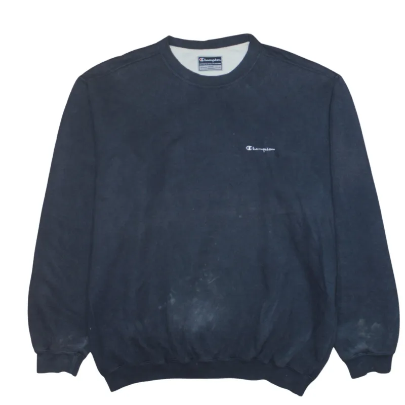 Champion Navy Blue Sweatshirt Men's XXLarge Small Chest Logo Crewneck Pullover sold by Vintage Club