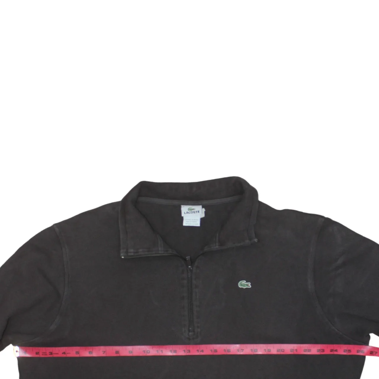 Lacoste Charcoal Brown Quarter Zip Sweatshirt Men's XLarge Embroidered Croc Logo Pullover Top sold by Vintage Club product image thumbnail 5