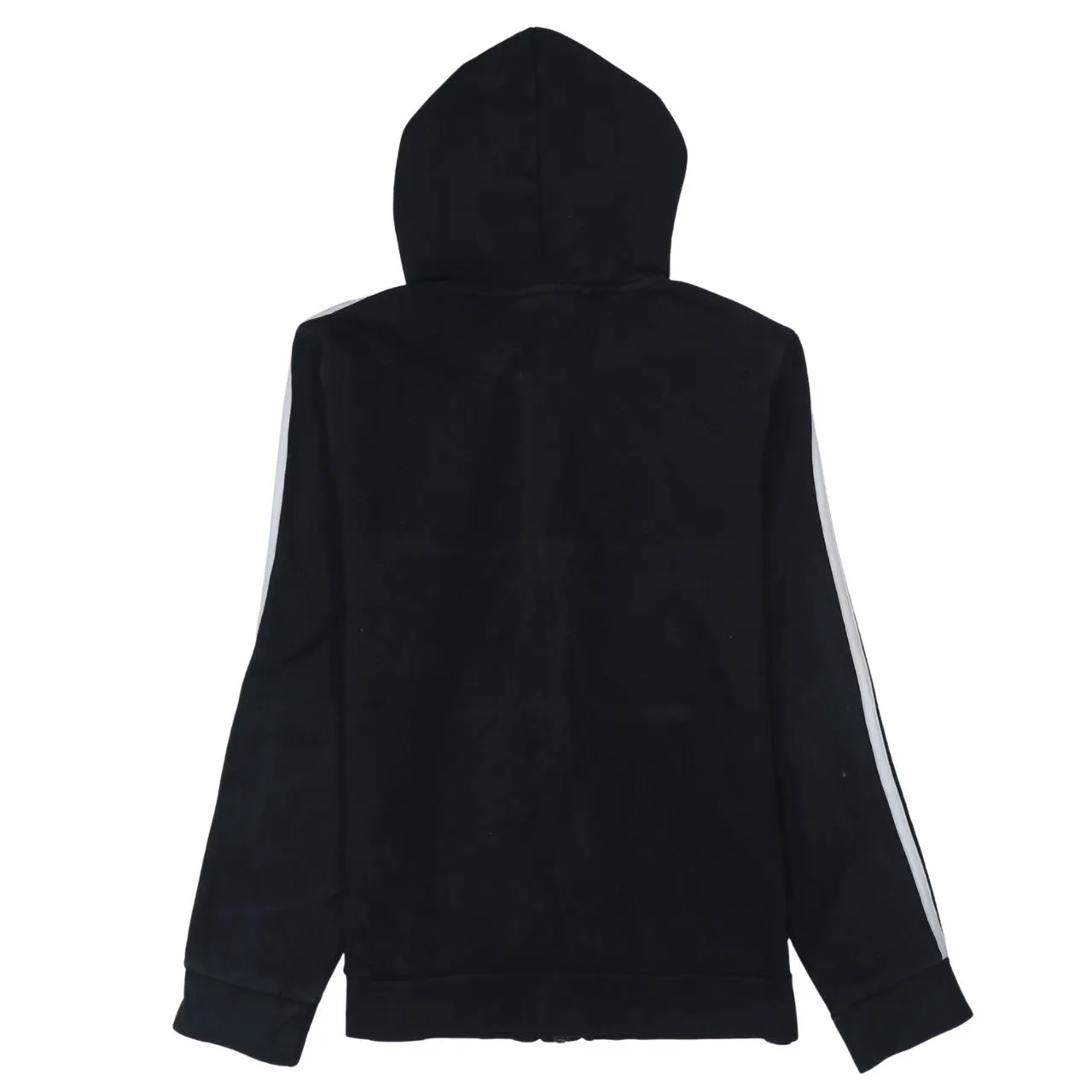 Adidas Black Hoodie Women’s Large Full Zip Three Stripe Sleeves Embroidered Logo Sweatshirt sold by Vintage Club product image thumbnail 2