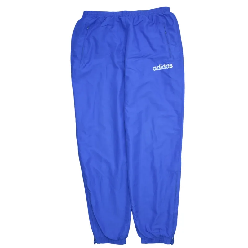 Adidas Royal Blue Joggers Men’s 34 Elasticated Waist Cuffed Hem Printed Logo Track Pants sold by Vintage Club