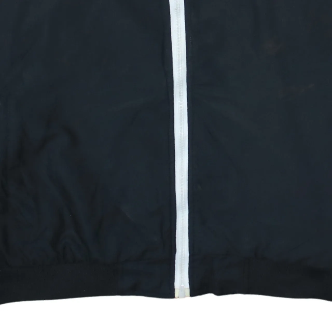 Adidas Black White Hooded Jacket Women’s XXL Zip Front Orange Stripes Printed Logo Windbreaker sold by Vintage Club product image thumbnail 4