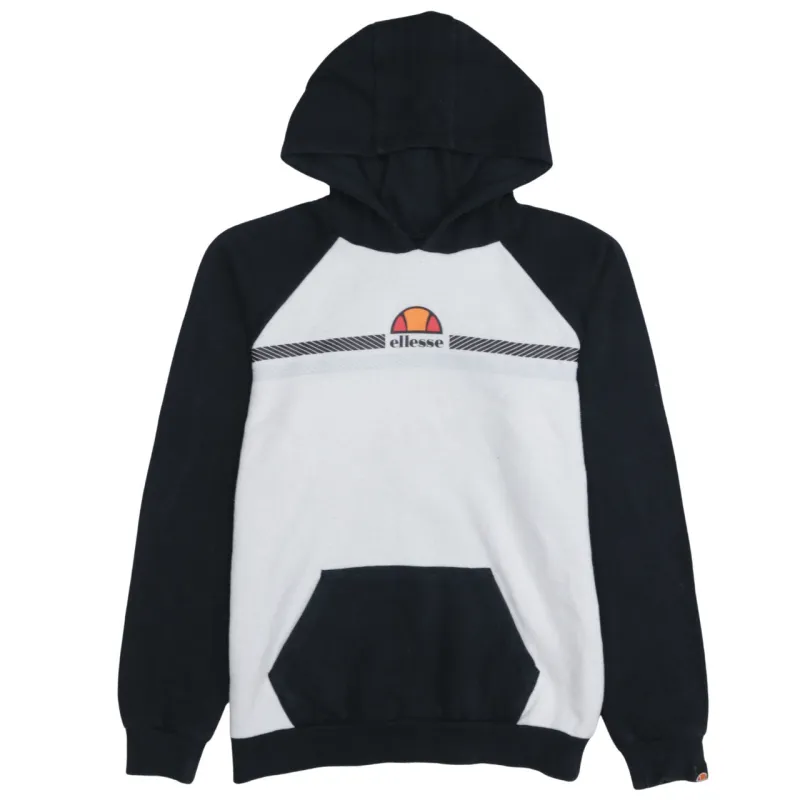 Ellesse Black White Hoodie Women’s Medium Printed Chest Logo Front Pouch Pullover Sweatshirt made by Ellesse