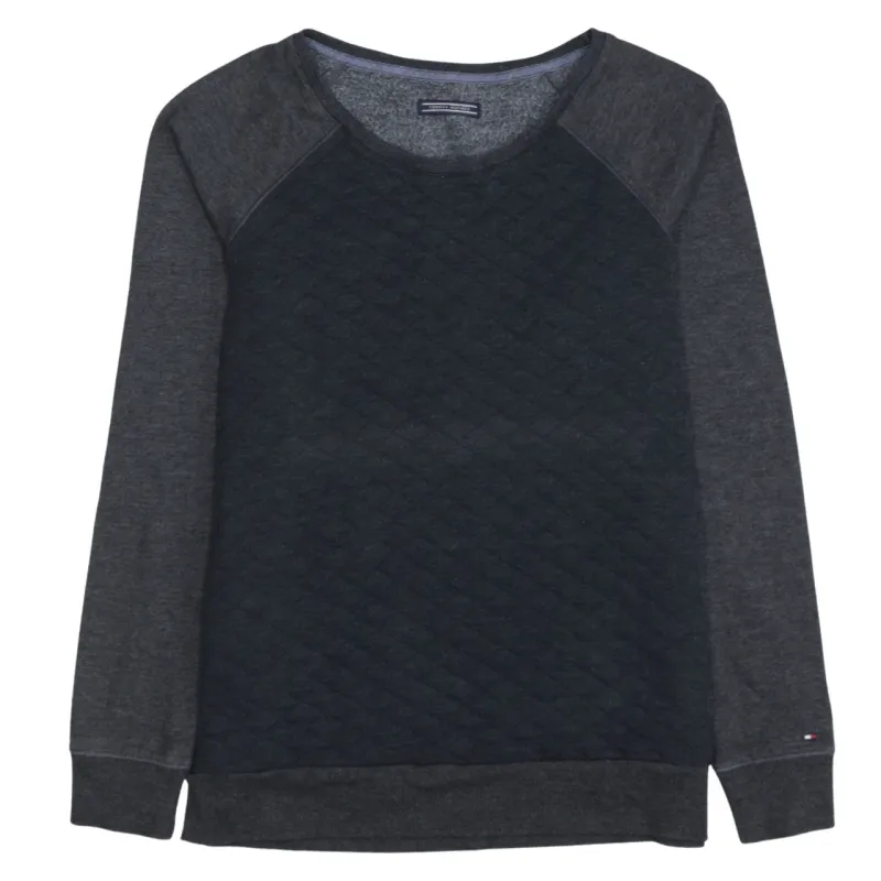 Tommy Hilfiger Charcoal Grey Sweatshirt Men's M Quilted Front Small Flag Logo Pullover sold by Vintage Club