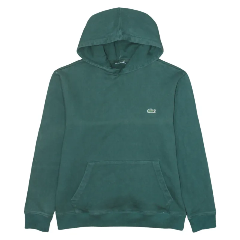 Lacoste Dark Green Hoodie Men's Small Embroidered Croc Logo Front Pocket Pullover Sweatshirt made by Lacoste
