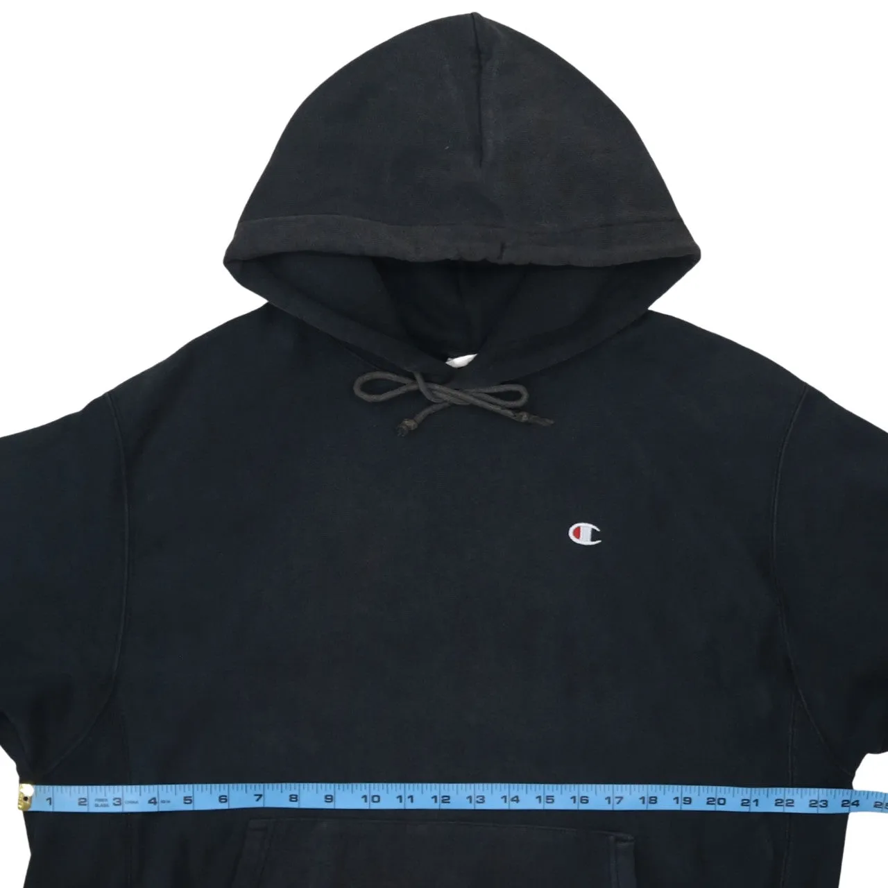 Champion Black Hoodie Men’s Large Embroidered C Logo Chest Sleeve Pocket Pullover Sweatshirt sold by Vintage Club product image thumbnail 5