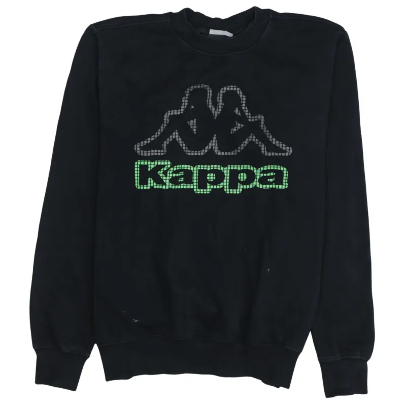 Kappa Black Sweatshirt Men's Medium Printed Logo Crewneck Pullover Jumper Top sold by Vintage Club