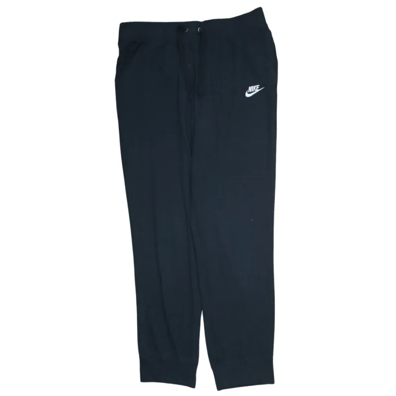 Nike Black Joggers Men’s Medium Embroidered Swoosh Logo Cuffed Sweatpants Loungewear made by Nike