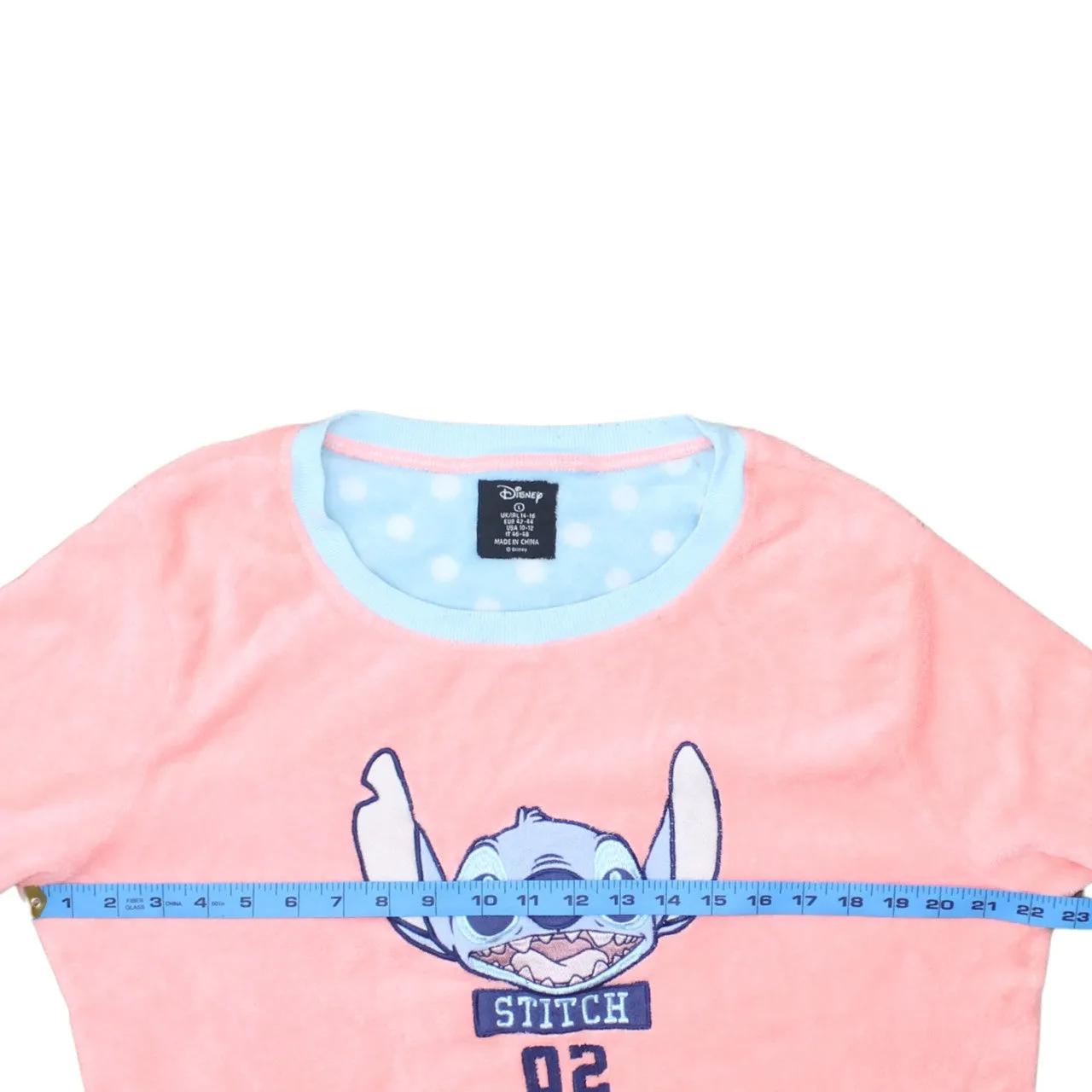 Disney Pink Fleece Sweatshirt Women’s Large Stitch Printed Graphic Lounge Top Pullover sold by Vintage Club product image thumbnail 5