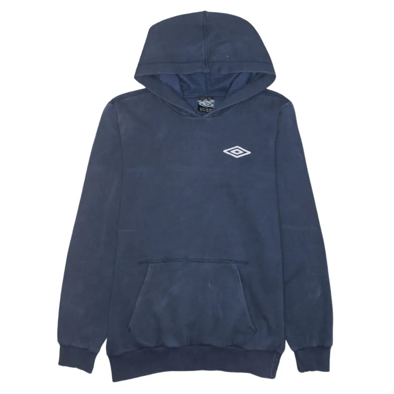Umbro Navy Blue Hoodie Men's Medium Embroidered Chest Logo Front Pocket Pullover Sweatshirt sold by Vintage Club