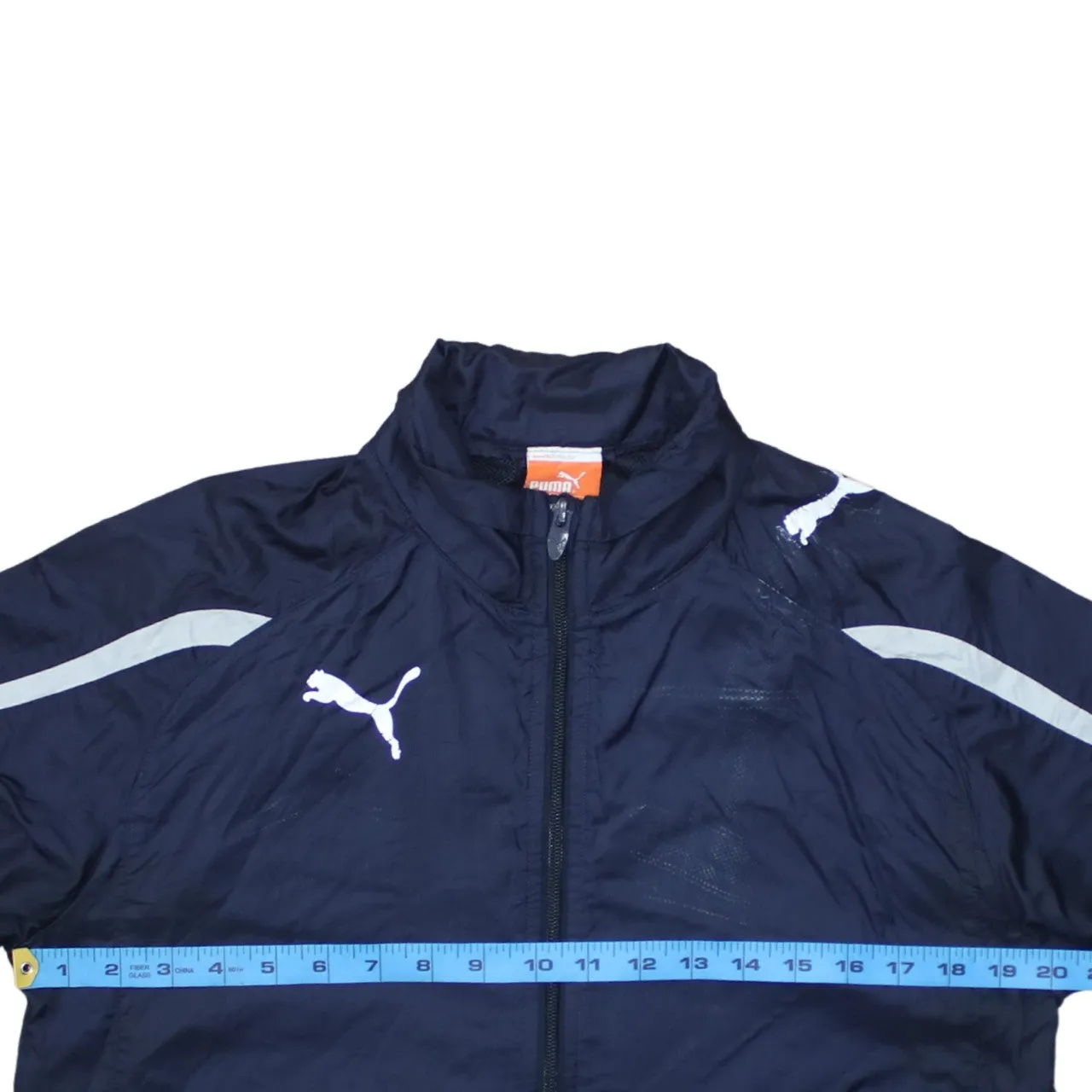 Puma Navy Blue Windbreaker Jacket Women’s XLarge Printed Logo Zip Lightweight Track Top sold by Vintage Club product image thumbnail 5