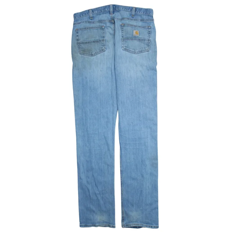 Carhartt Light Blue Jeans Pants Men's 36x36 Relaxed Fit Logo Back Pockets Denim sold by Vintage Club