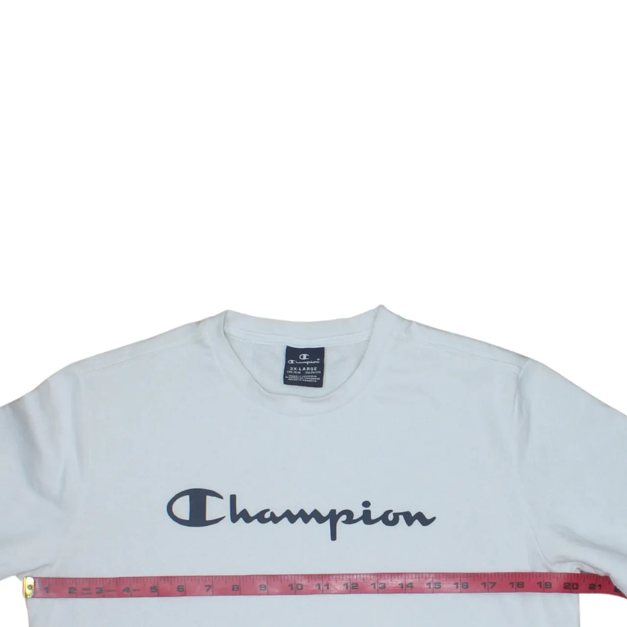 Champion White Sweatshirt Women's XXLarge Printed Script Logo Crewneck Pullover Top sold by Vintage Club product image thumbnail 5