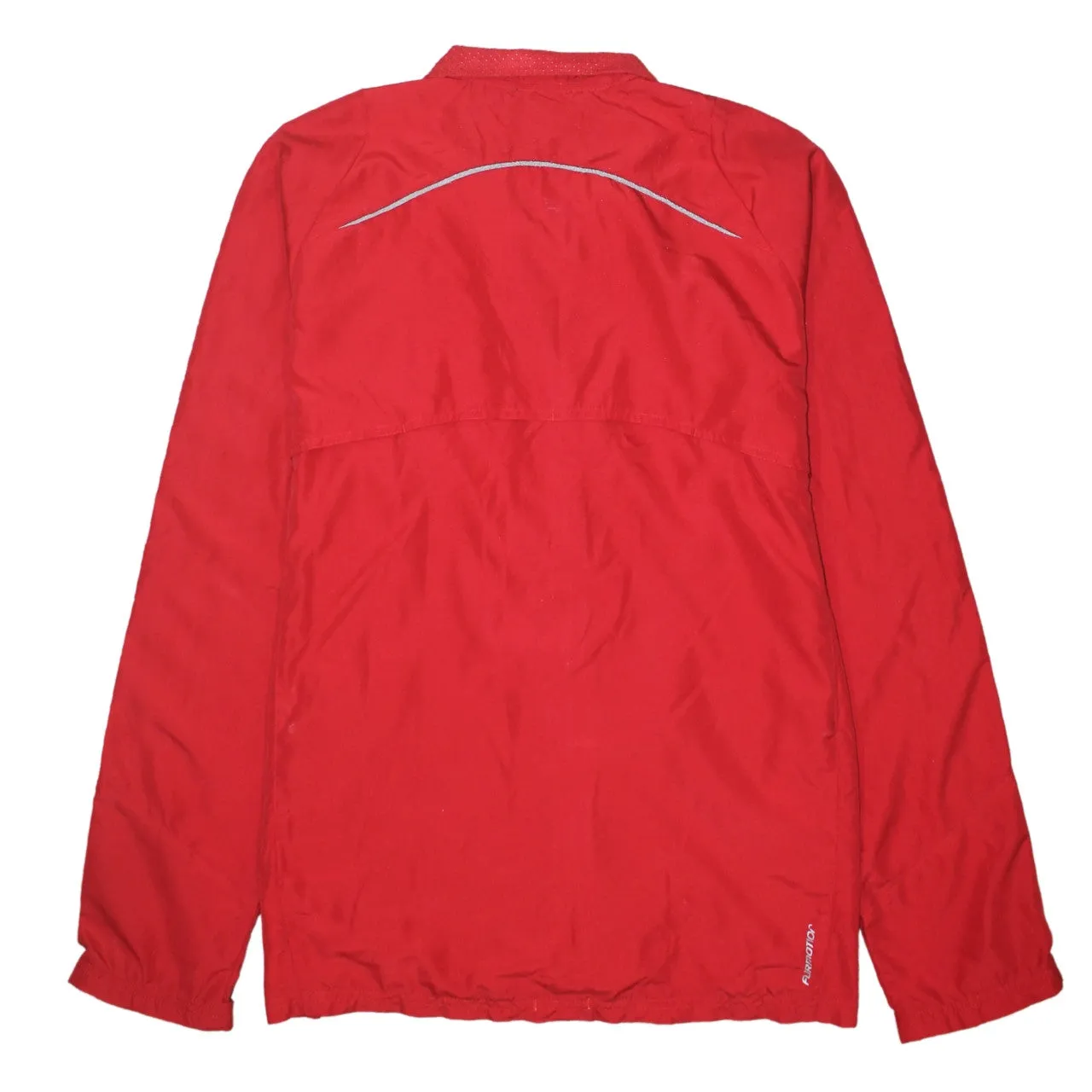 Adidas Red Windbreaker Jacket Women's Large Three Stripe Sleeves Printed Logo Track Top sold by Vintage Club product image thumbnail 2