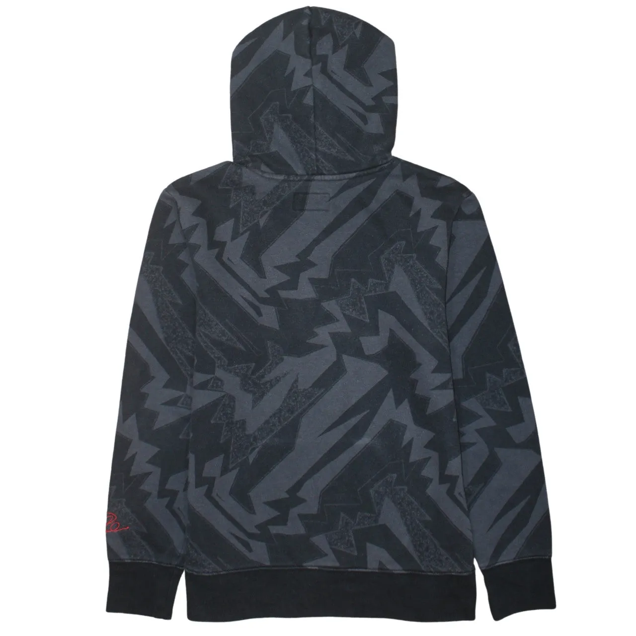 Jordan Black Grey Hoodie Women’s Large All Over Zigzag Print Embroidered Jumpman Pullover sold by Vintage Club product image thumbnail 2