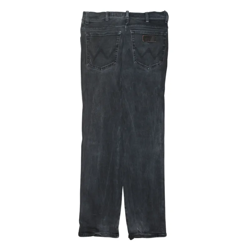 Wrangler Faded Black Jeans Men's 32 Straight Leg Five Pocket Denim Trousers made by Wrangler