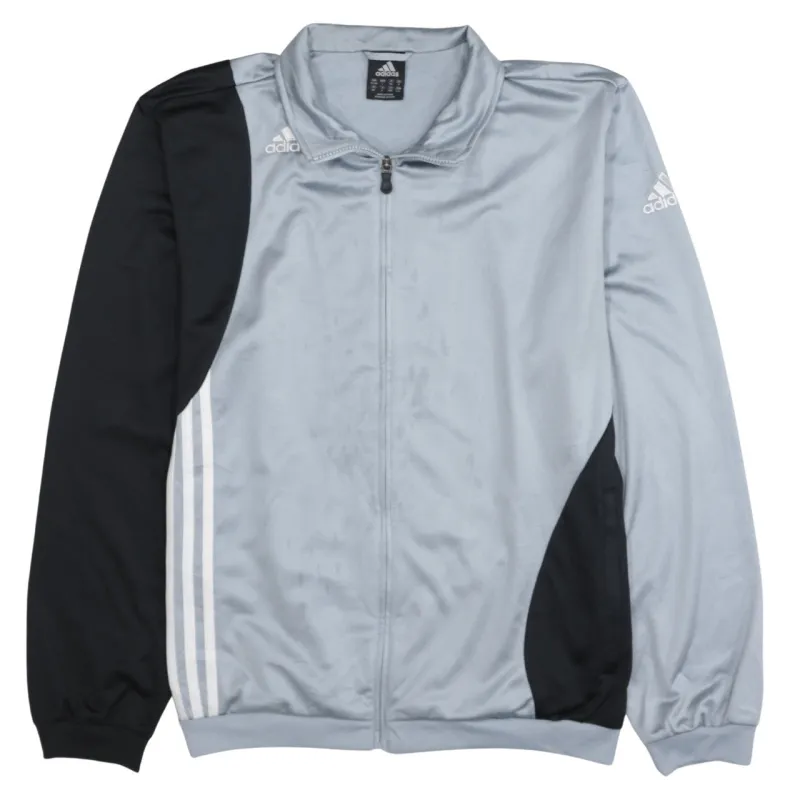 Adidas Grey Black Track Jacket Men's Large Full Zip Three Stripes Logo Sports Top sold by Vintage Club