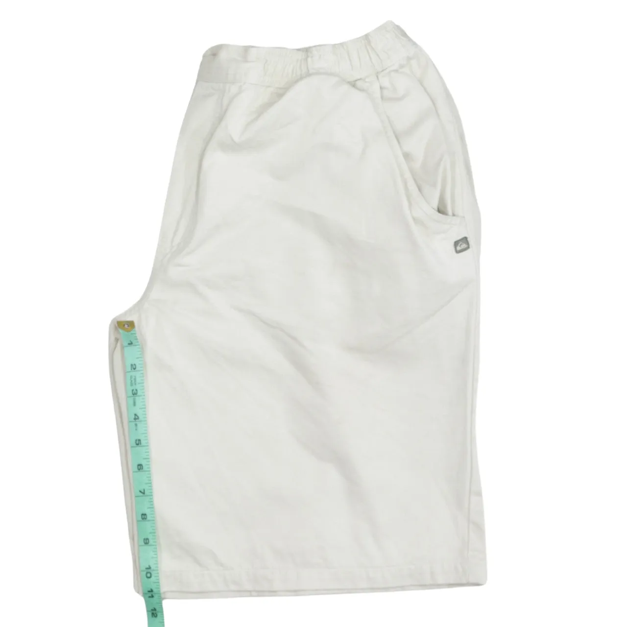 Quiksilver Off White Shorts Men's XLarge Elastic Waist Rear Pockets Embroidered Logo sold by Vintage Club product image thumbnail 5
